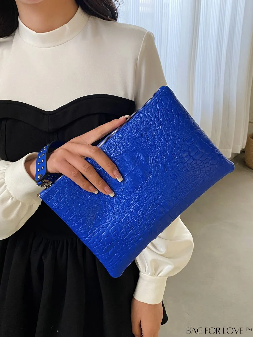 BagForLove - Crocodile Embossed PU Square Bag for Everyday Use