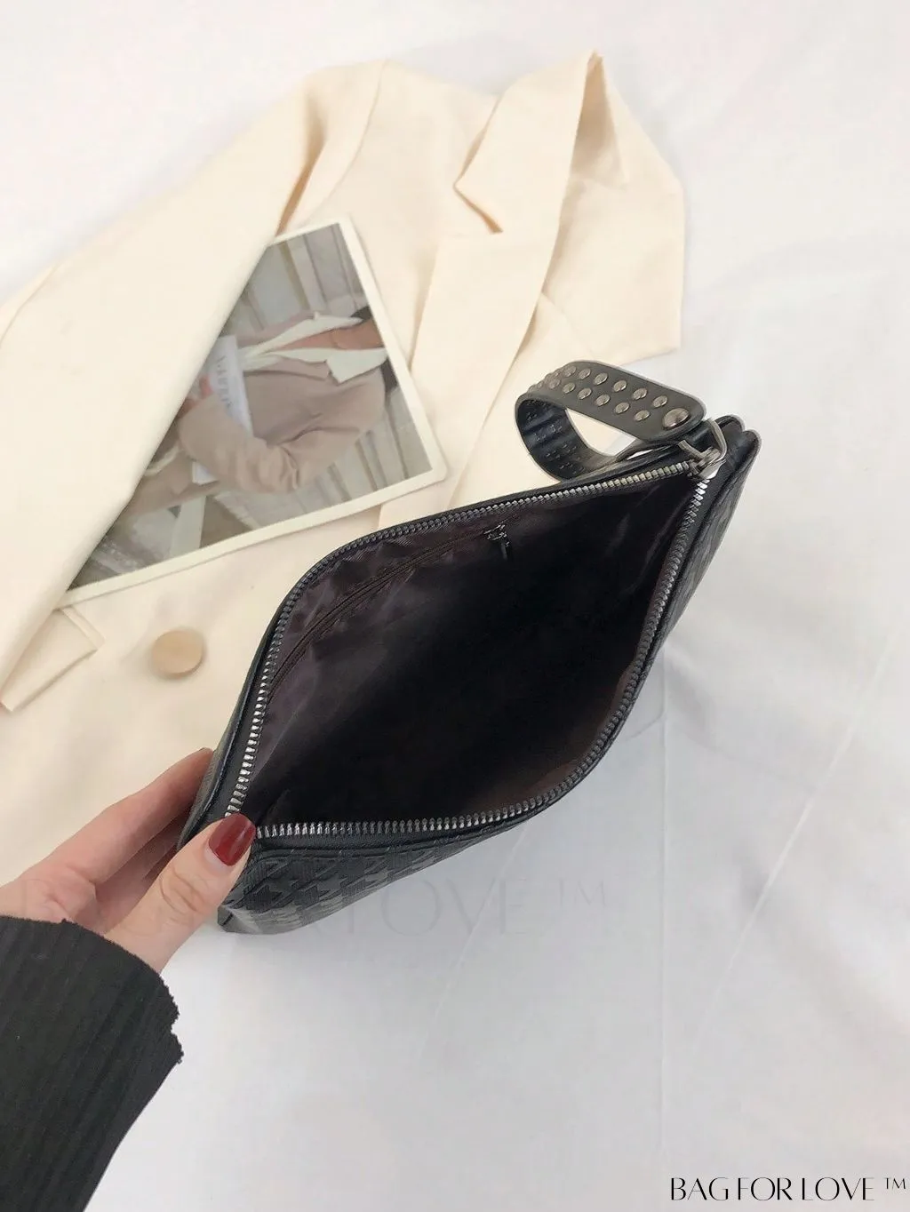 BagForLove - Crocodile Embossed PU Square Bag for Everyday Use