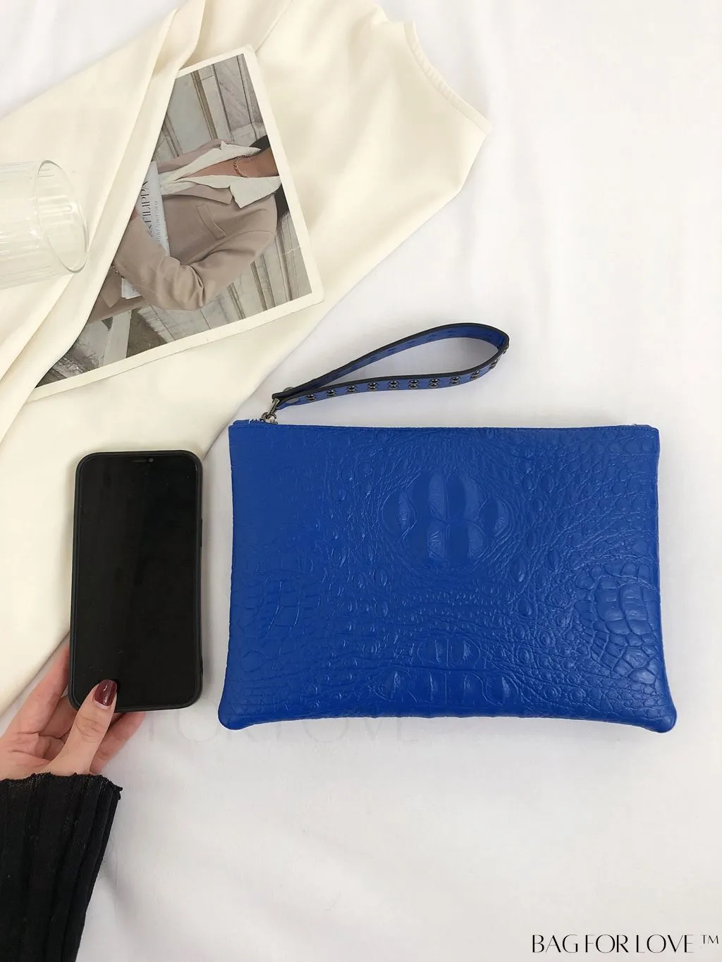 BagForLove - Crocodile Embossed PU Square Bag for Everyday Use