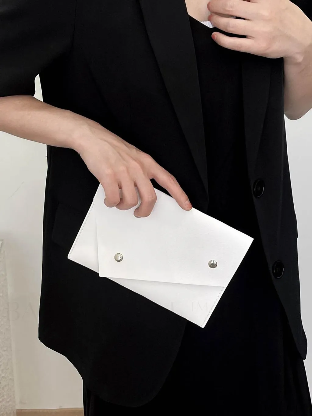 BagForLove - Fashionable Envelope Clutch - Studded Design, Solid Color