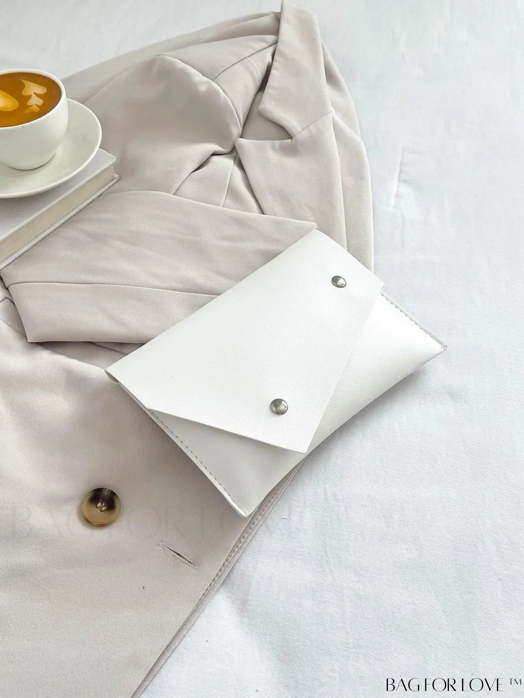BagForLove - Fashionable Envelope Clutch - Studded Design, Solid Color
