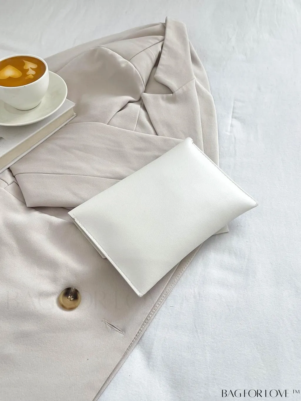 BagForLove - Fashionable Envelope Clutch - Studded Design, Solid Color
