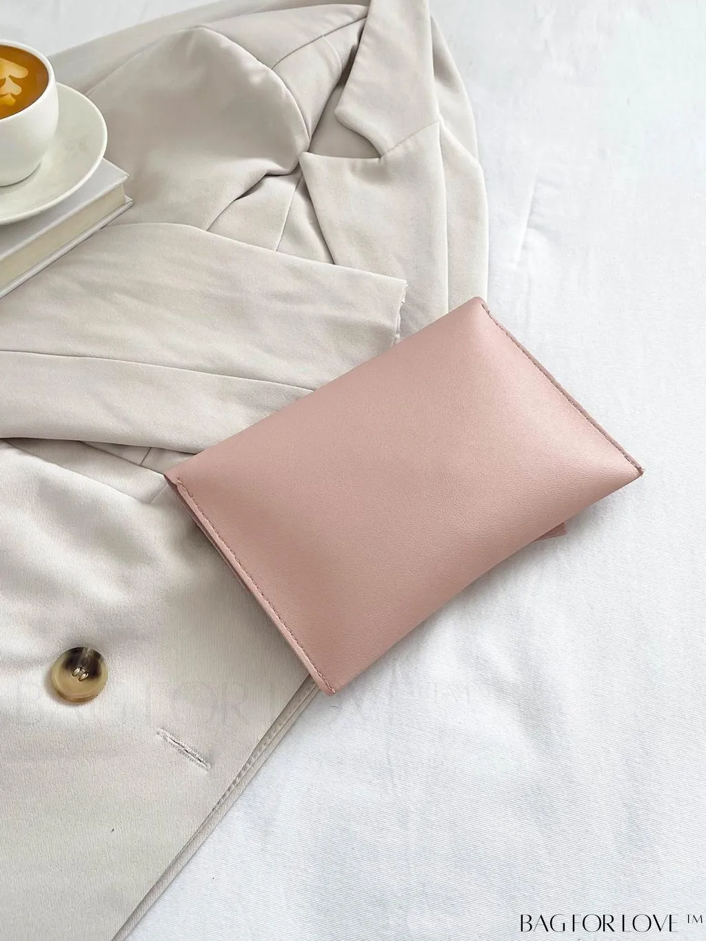 BagForLove - Fashionable Envelope Clutch - Studded Design, Solid Color