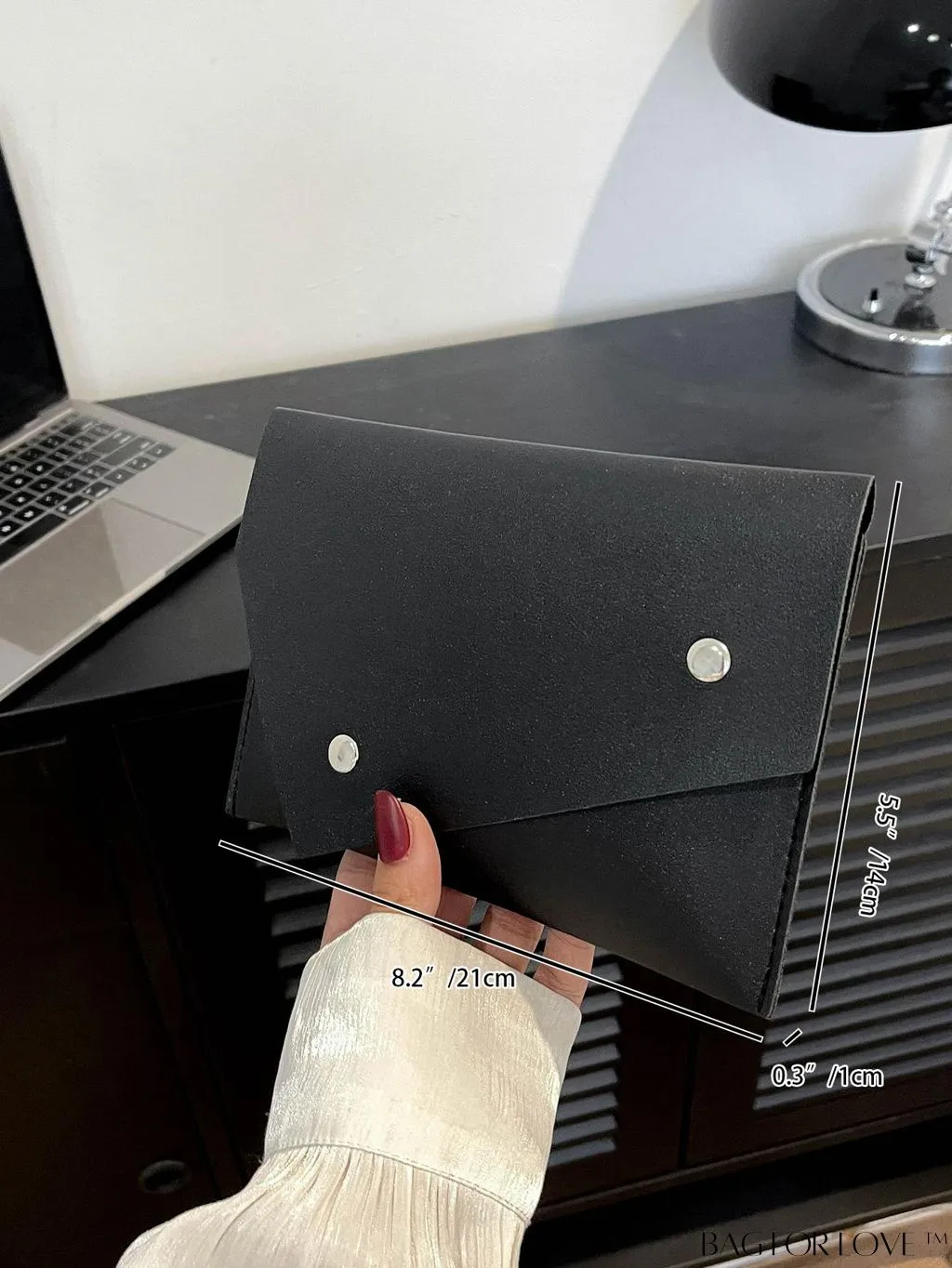 BagForLove - Fashionable Envelope Clutch - Studded Design, Solid Color