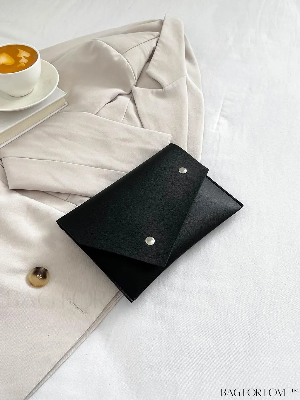 BagForLove - Fashionable Envelope Clutch - Studded Design, Solid Color