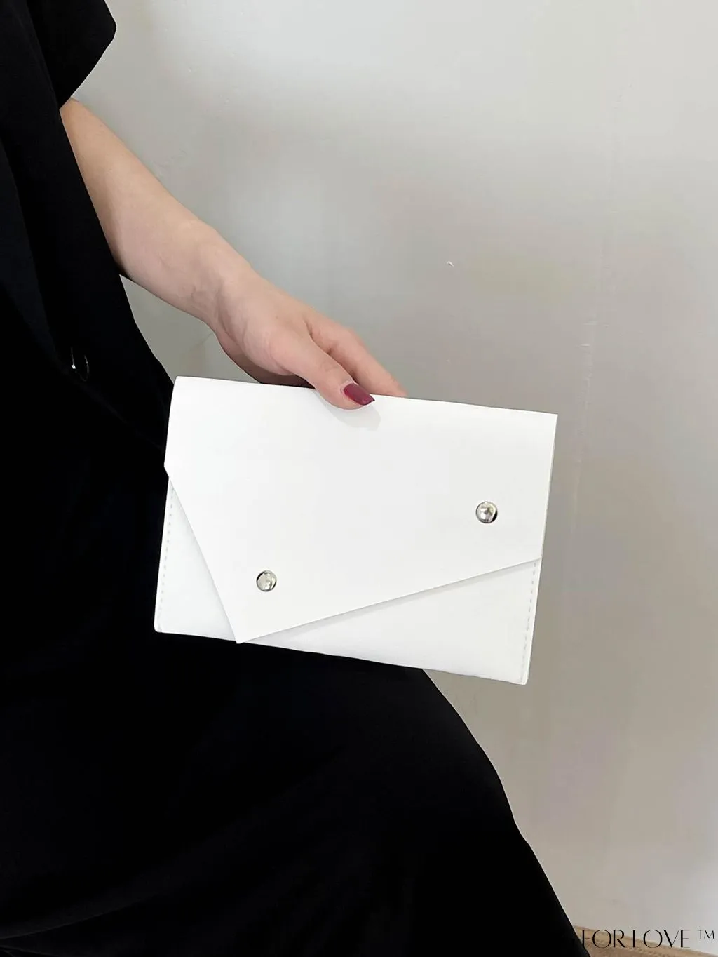 BagForLove - Fashionable Envelope Clutch - Studded Design, Solid Color