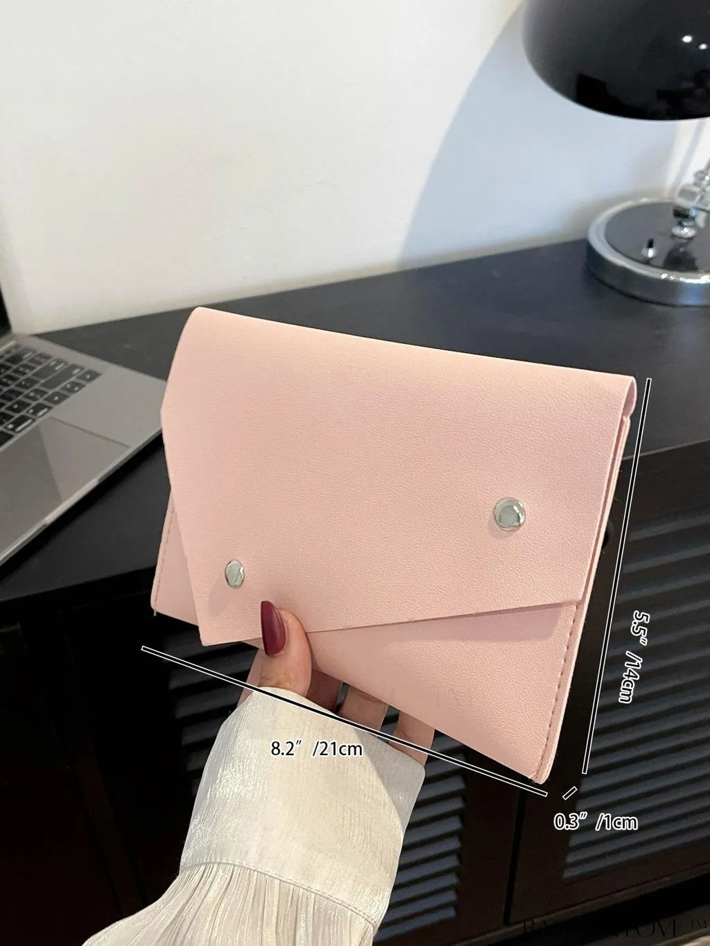 BagForLove - Fashionable Envelope Clutch - Studded Design, Solid Color