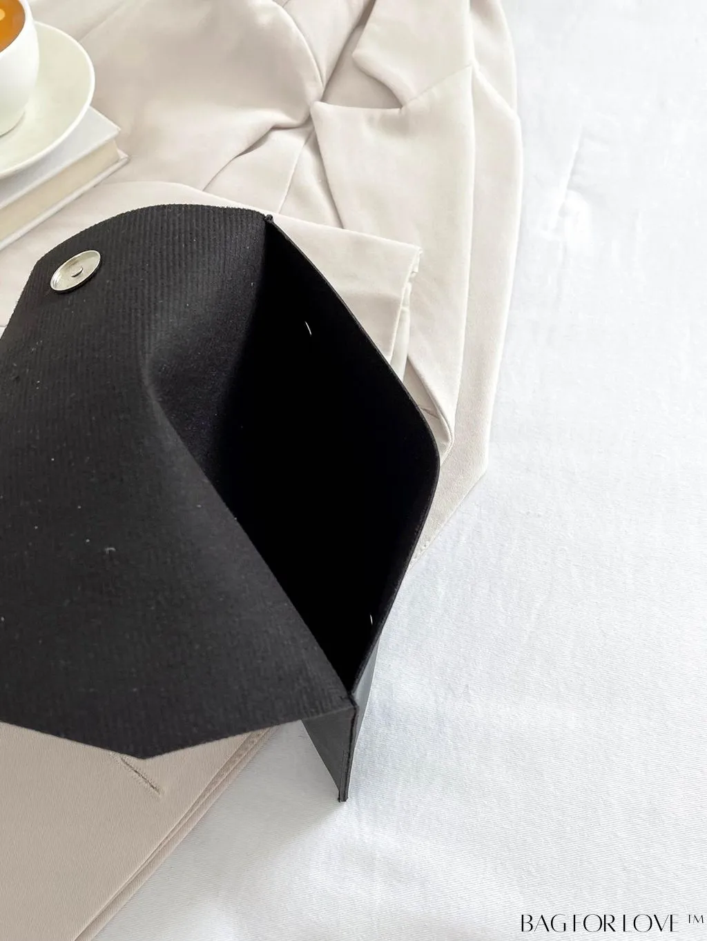 BagForLove - Fashionable Envelope Clutch - Studded Design, Solid Color