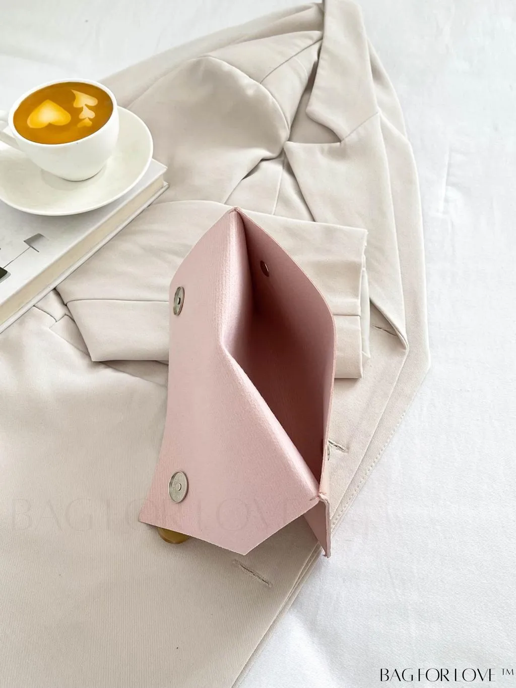 BagForLove - Fashionable Envelope Clutch - Studded Design, Solid Color