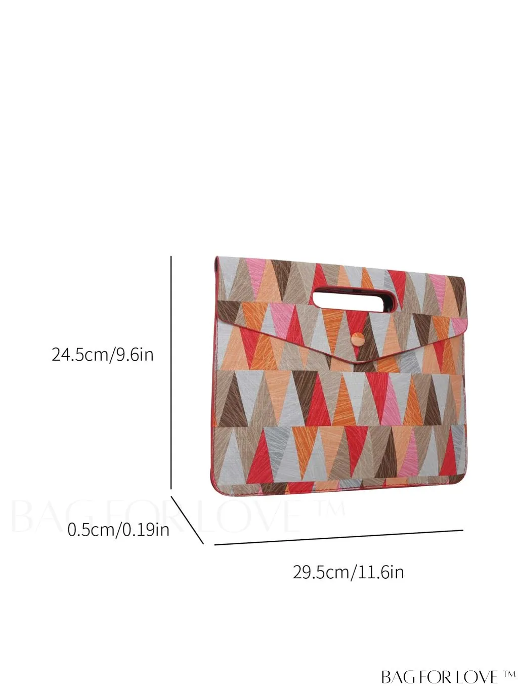 BagForLove - Fashionable PU Envelope Bag with Geometric Pattern Flap