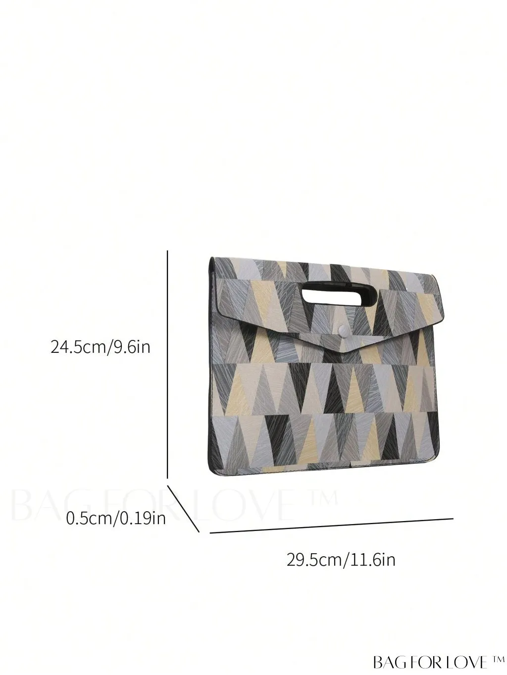BagForLove - Fashionable PU Envelope Bag with Geometric Pattern Flap