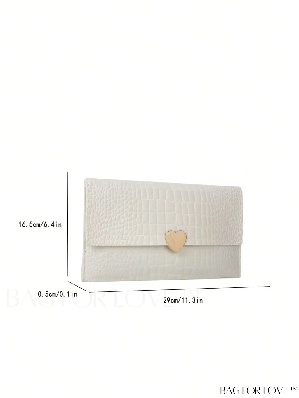 BagForLove - Heart Decor Embossed Envelope Bag with Intricate Detailing