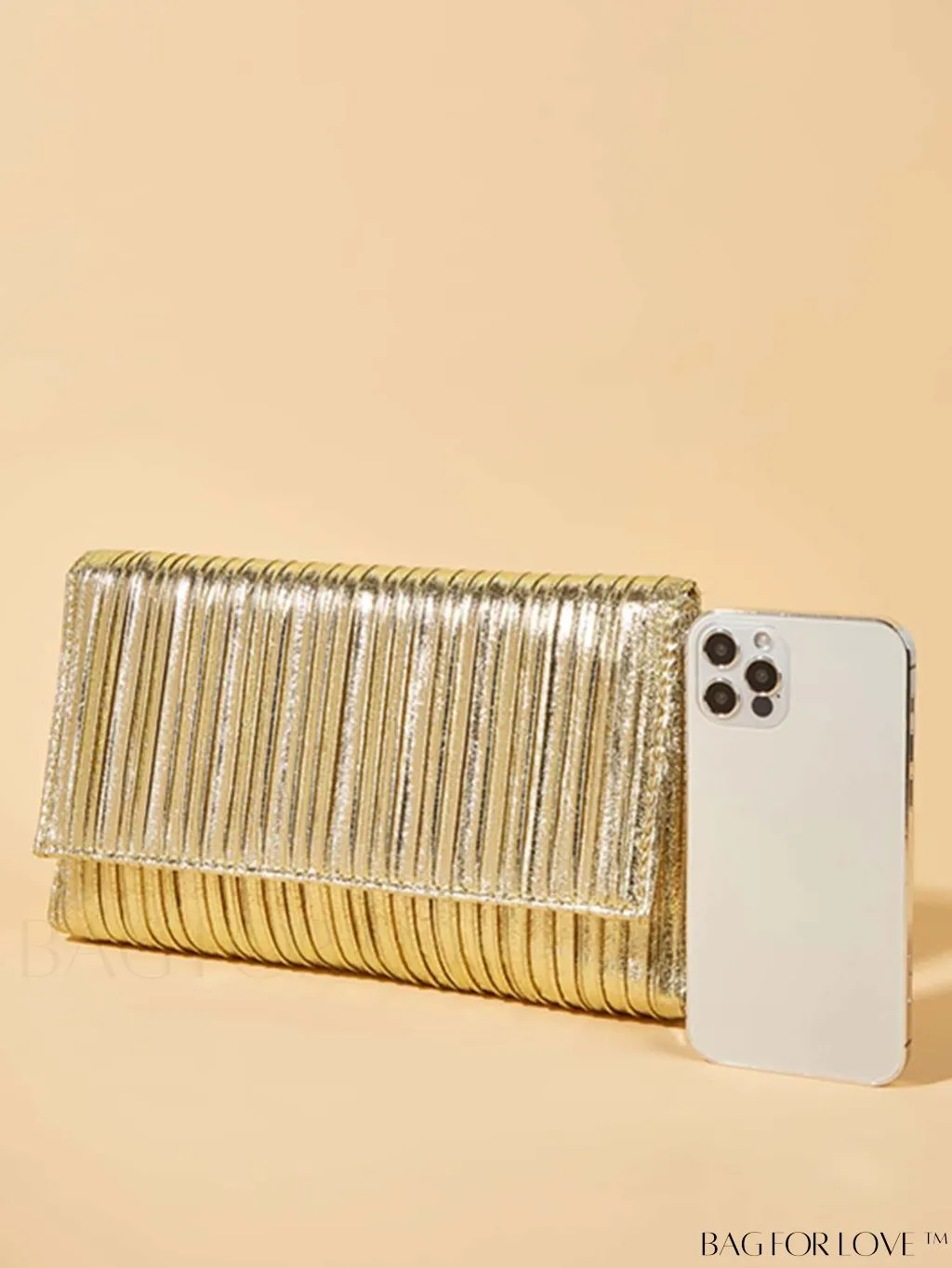 BagForLove - Medium Metallic Flap Envelope Bag - Elegant Mothers Day Gift for Mom