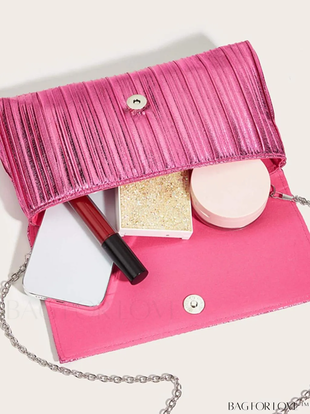 BagForLove - Medium Metallic Flap Envelope Bag - Elegant Mothers Day Gift for Mom