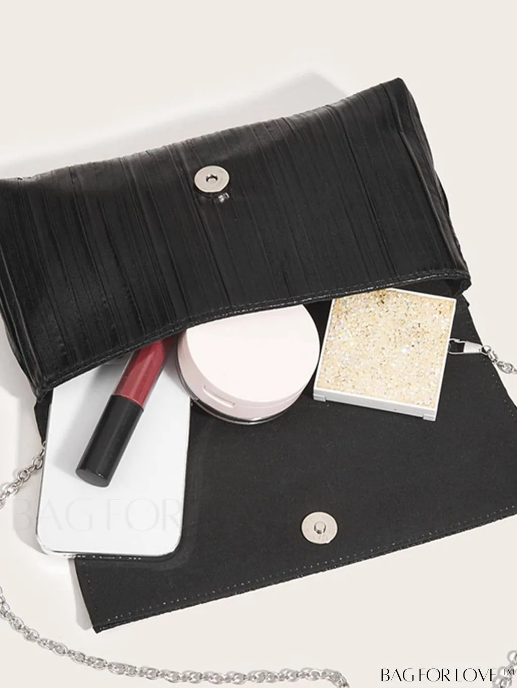 BagForLove - Medium Metallic Flap Envelope Bag - Elegant Mothers Day Gift for Mom