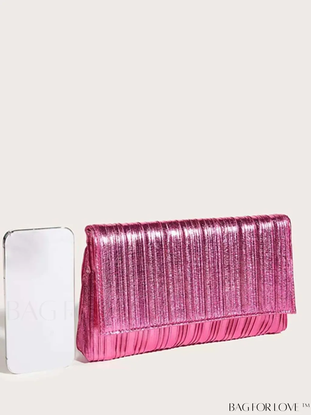 BagForLove - Medium Metallic Flap Envelope Bag - Elegant Mothers Day Gift for Mom