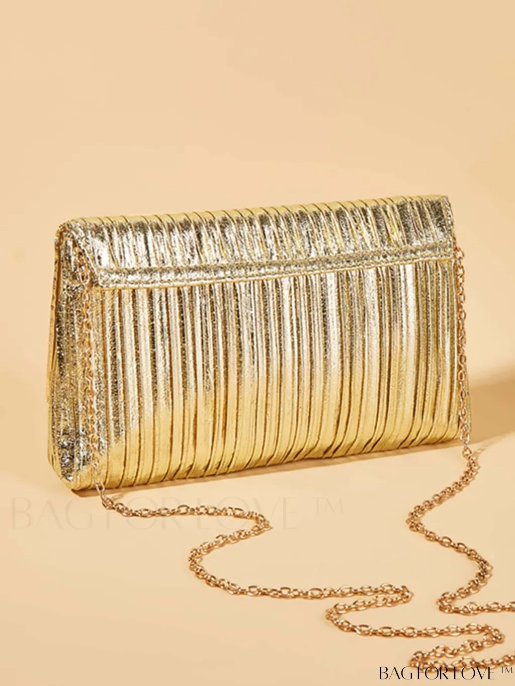 BagForLove - Medium Metallic Flap Envelope Bag - Elegant Mothers Day Gift for Mom