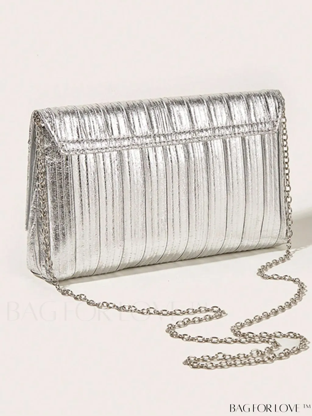 BagForLove - Medium Metallic Flap Envelope Bag - Elegant Mothers Day Gift for Mom
