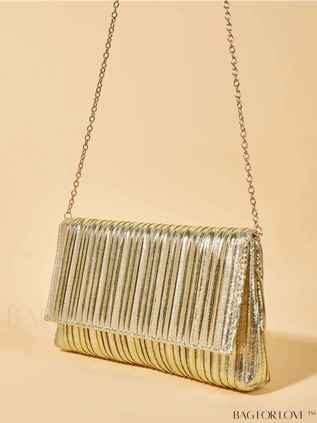 BagForLove - Medium Metallic Flap Envelope Bag - Elegant Mothers Day Gift for Mom