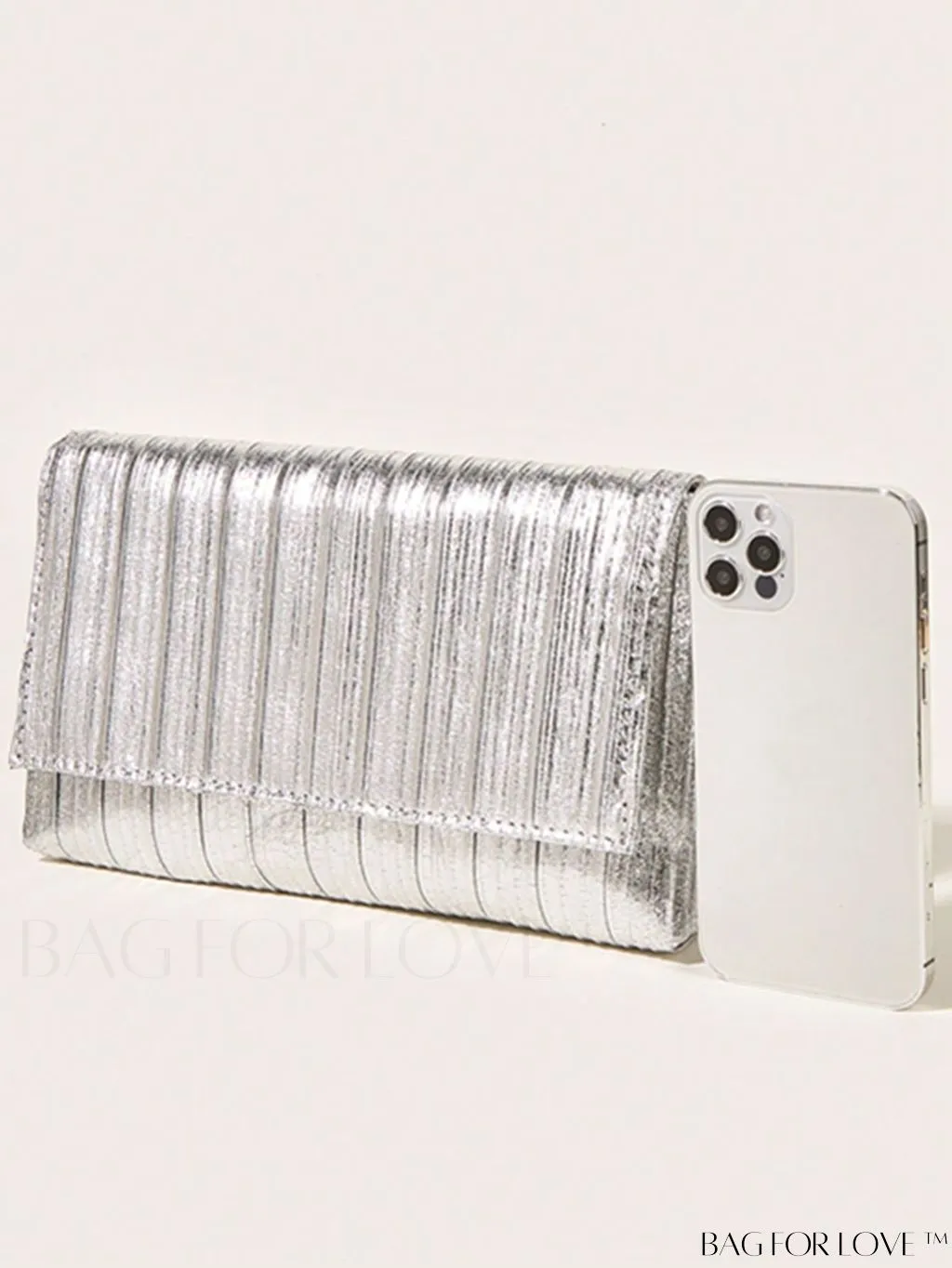 BagForLove - Medium Metallic Flap Envelope Bag - Elegant Mothers Day Gift for Mom