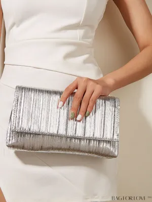 BagForLove - Medium Metallic Flap Envelope Bag - Elegant Mothers Day Gift for Mom