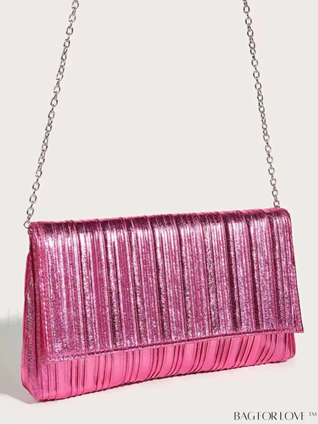 BagForLove - Medium Metallic Flap Envelope Bag - Elegant Mothers Day Gift for Mom