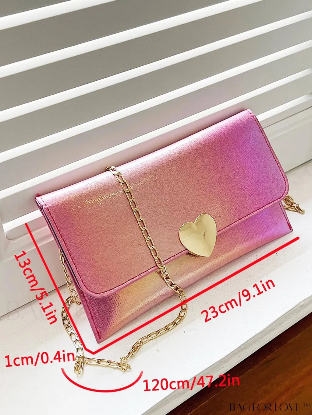 BagForLove - Metal Chain Envelope Clutch: Versatile and Elegant Shoulder Bag