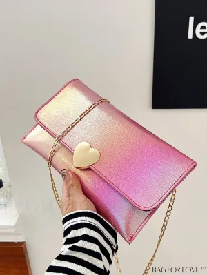 BagForLove - Metal Chain Envelope Clutch: Versatile and Elegant Shoulder Bag