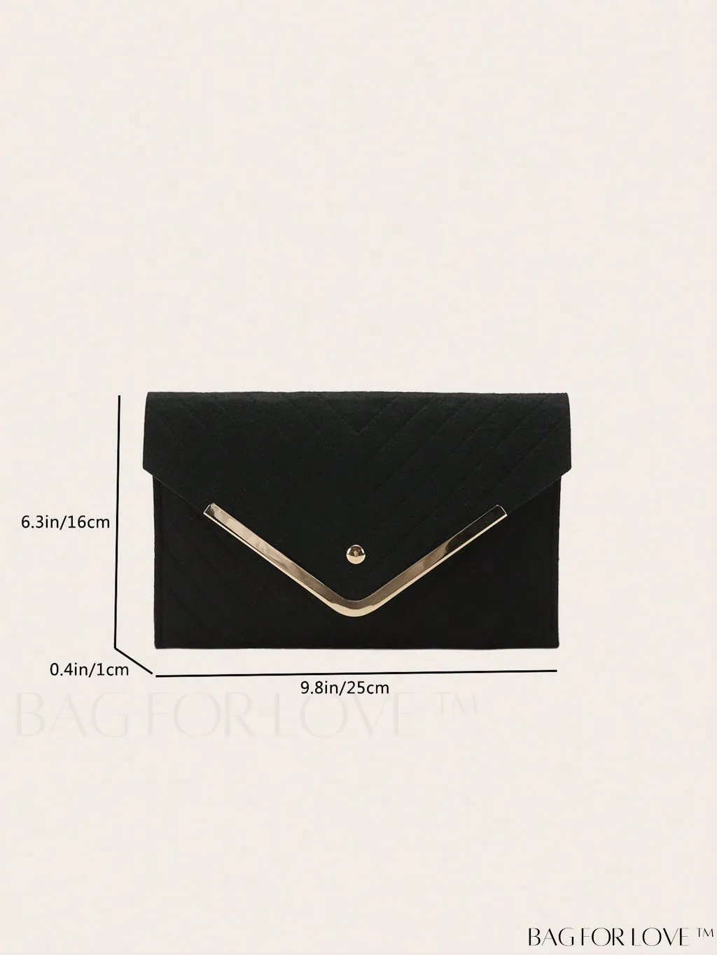 BagForLove - Metal-Embellished Chevron Envelope Bag in Polyester