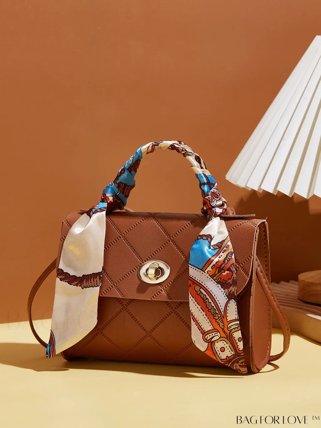 BagForLove - Quilted Scarf Embossed Satchel: Compact and Elegant