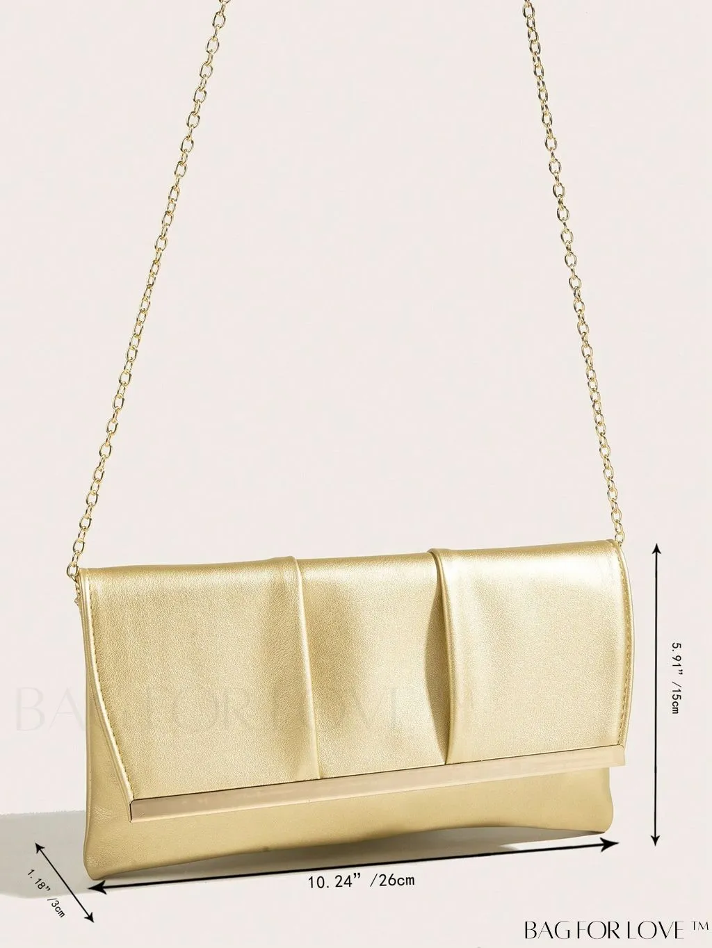 BagForLove - Ruched Detail Metal Envelope Bag for Elegant Home Decor