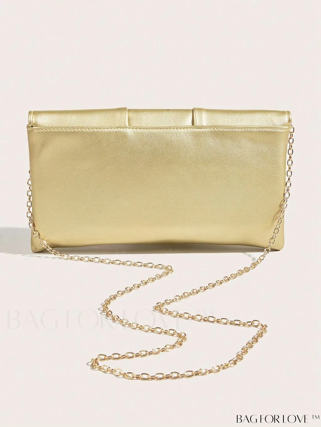 BagForLove - Ruched Detail Metal Envelope Bag for Elegant Home Decor