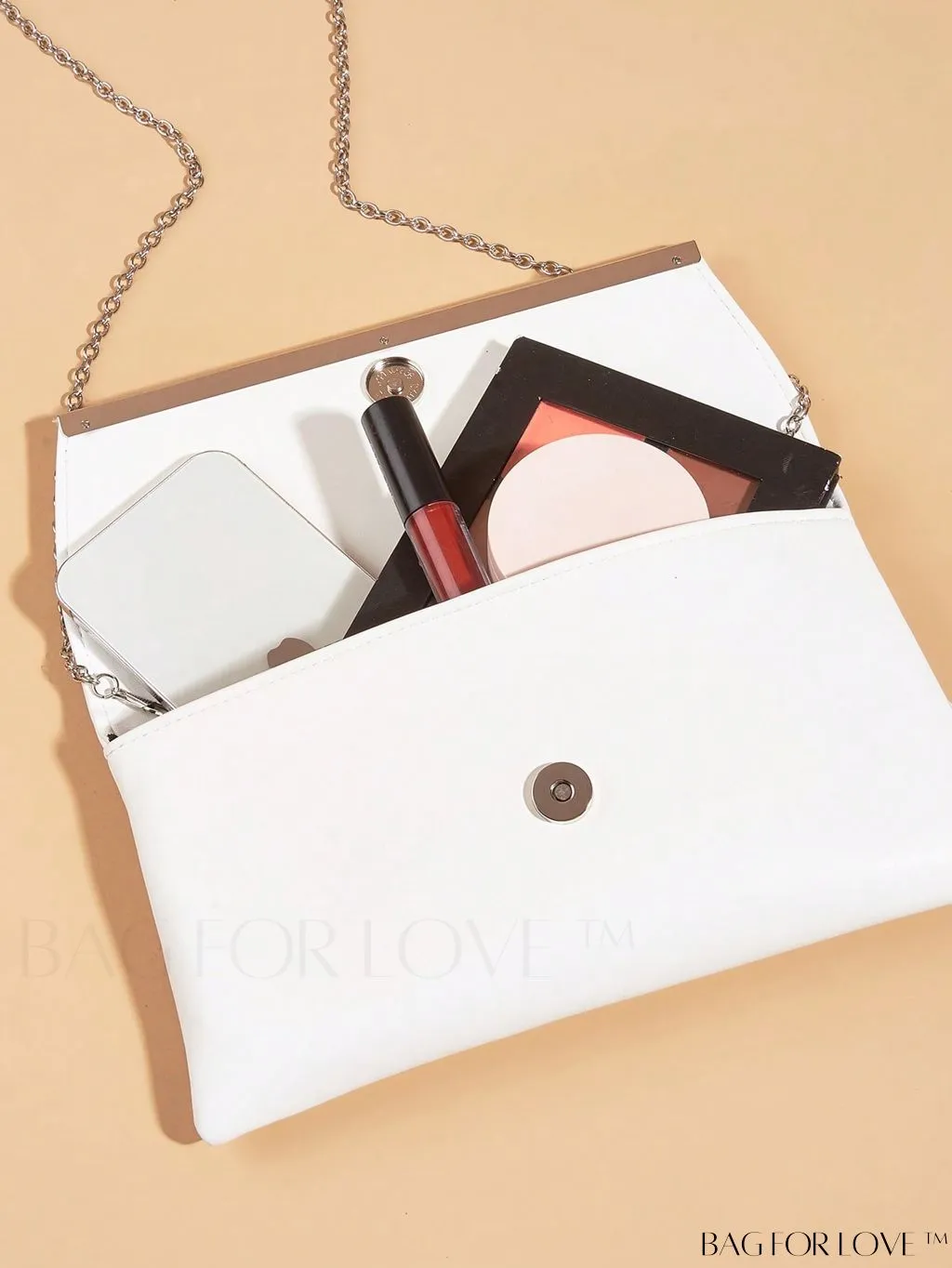 BagForLove - Ruched Detail Metal Envelope Bag for Elegant Home Decor