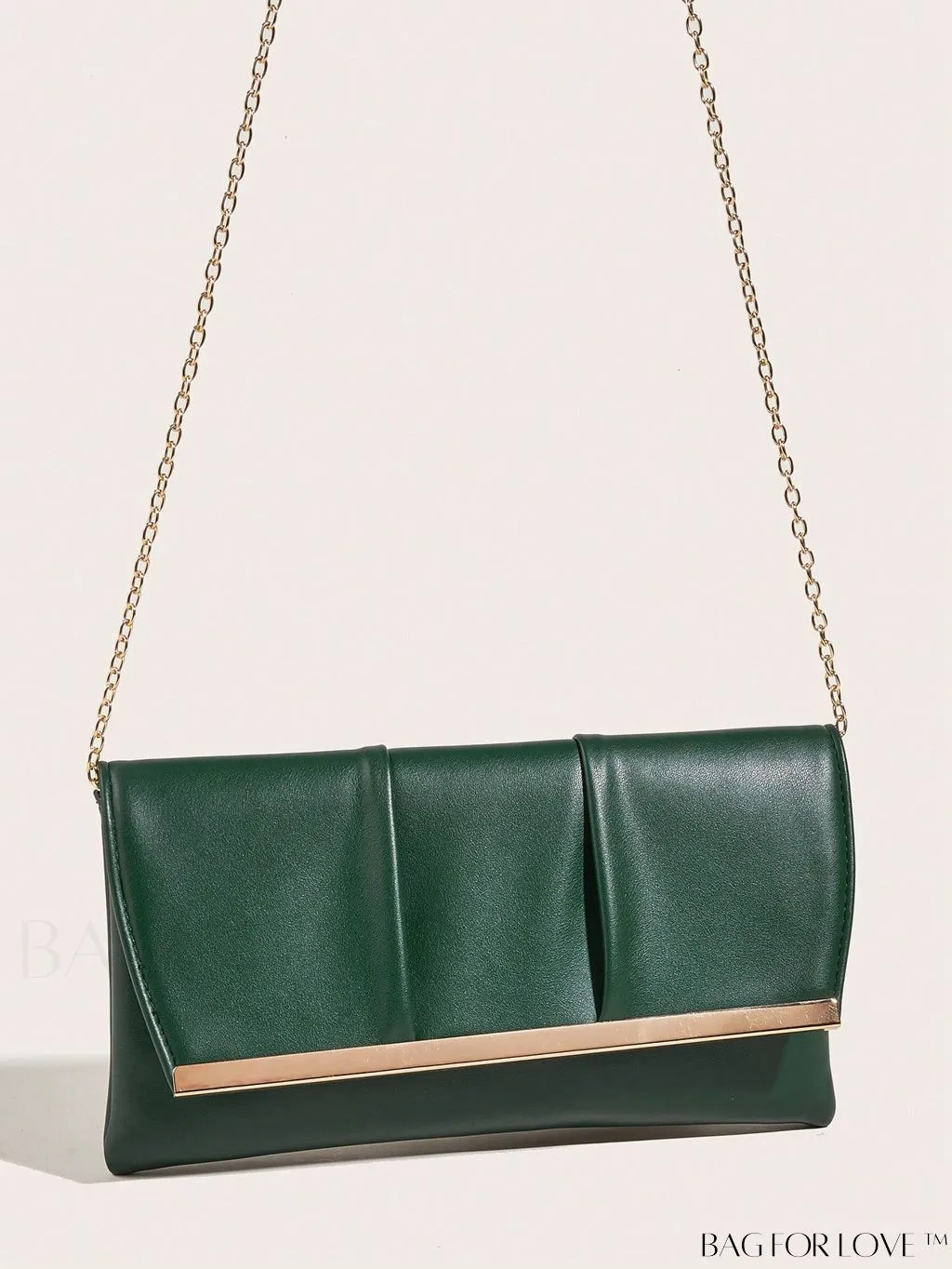 BagForLove - Ruched Detail Metal Envelope Bag for Elegant Home Decor