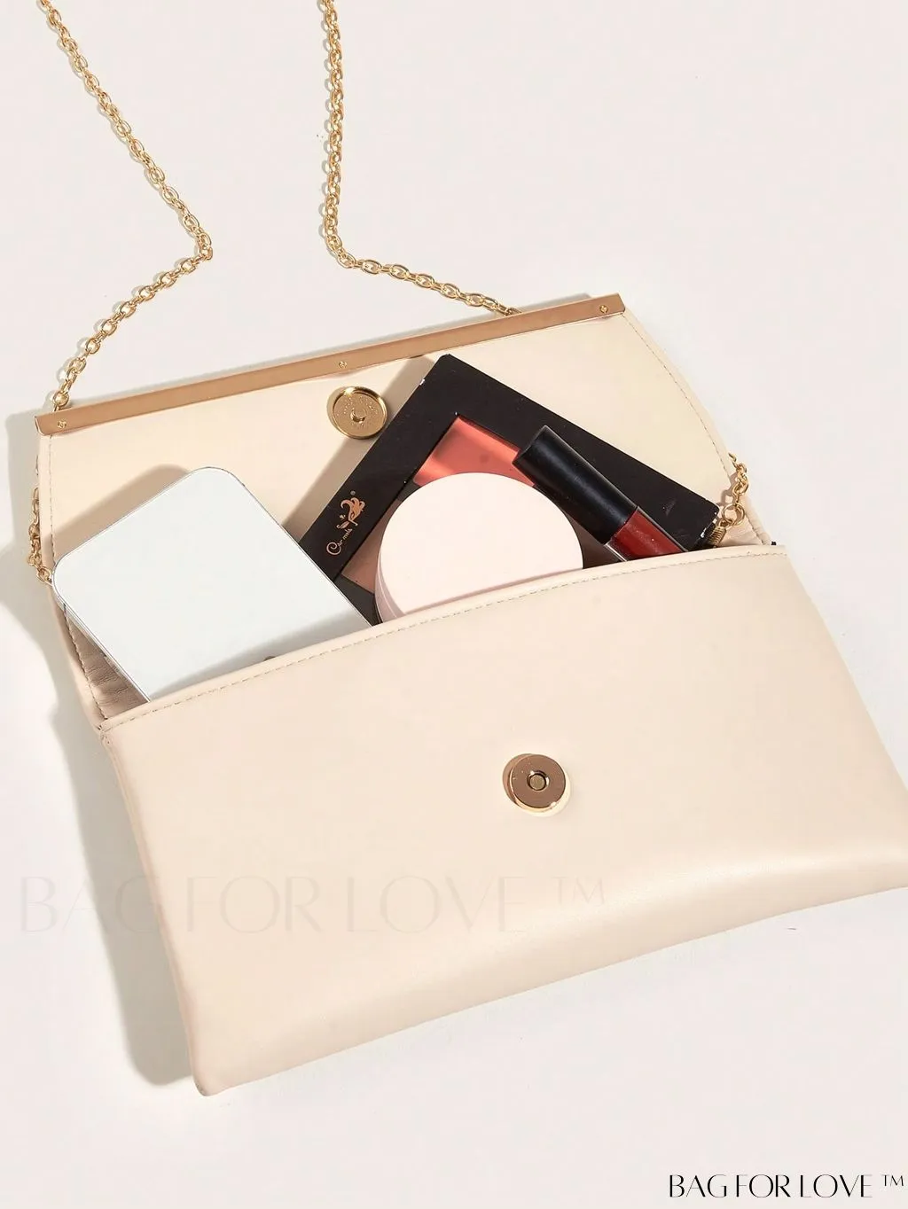 BagForLove - Ruched Detail Metal Envelope Bag for Elegant Home Decor