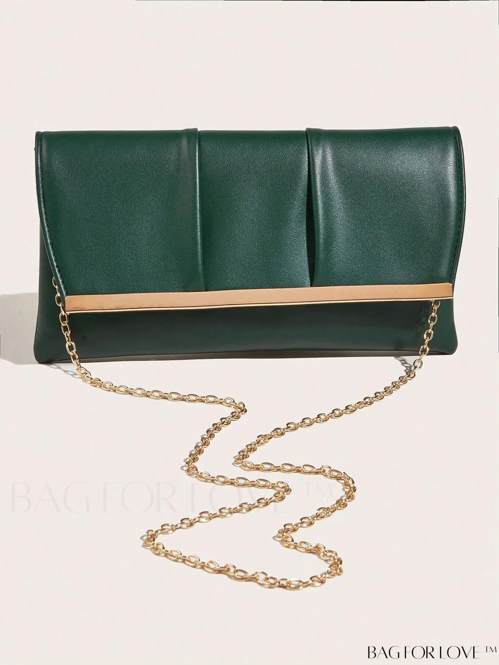 BagForLove - Ruched Detail Metal Envelope Bag for Elegant Home Decor