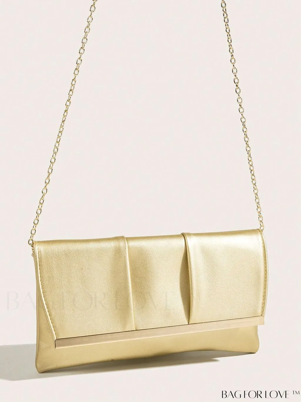 BagForLove - Ruched Detail Metal Envelope Bag for Elegant Home Decor