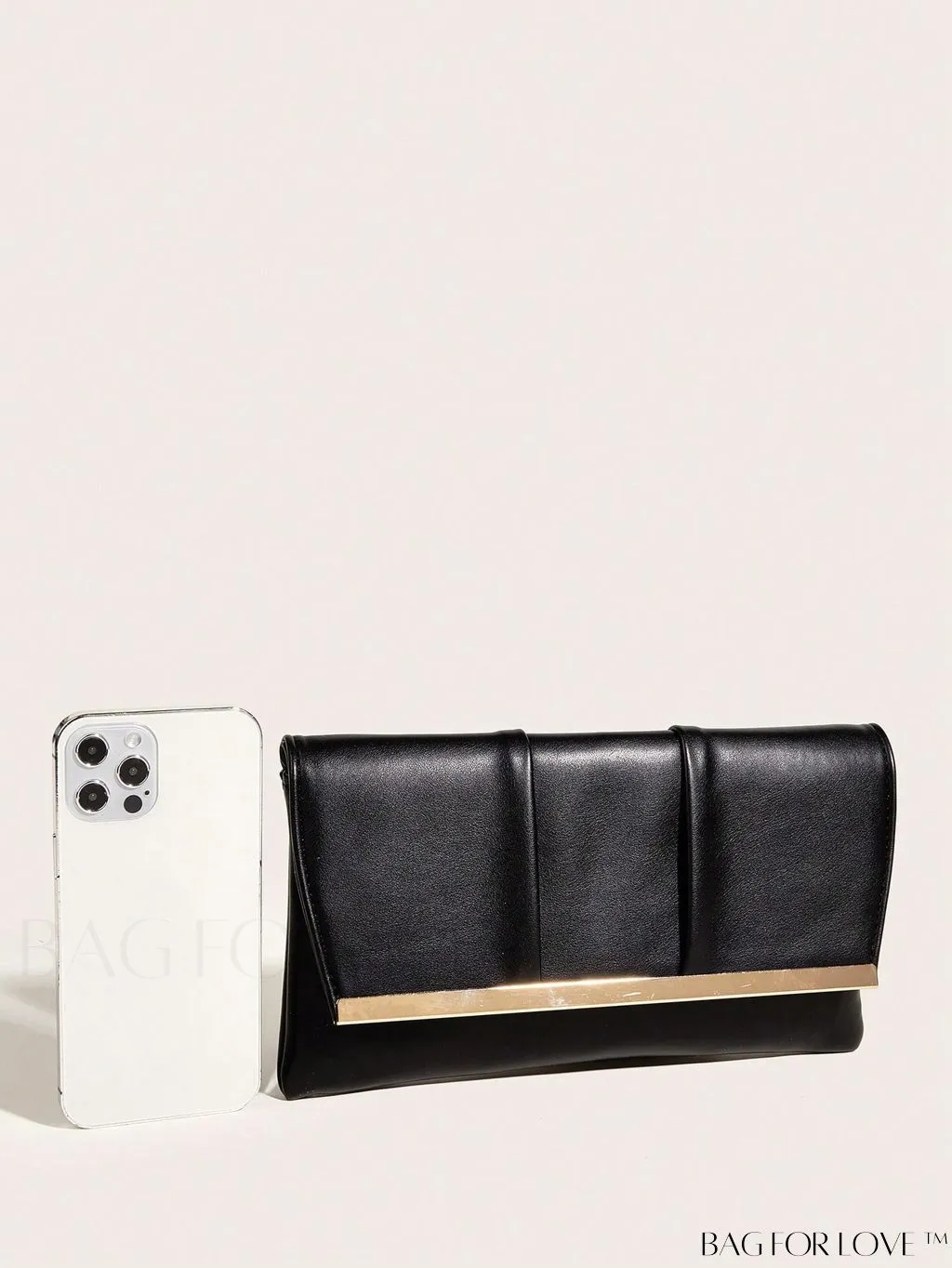 BagForLove - Ruched Detail Metal Envelope Bag for Elegant Home Decor