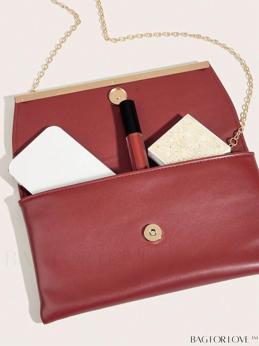 BagForLove - Ruched Detail Metal Envelope Bag for Elegant Home Decor