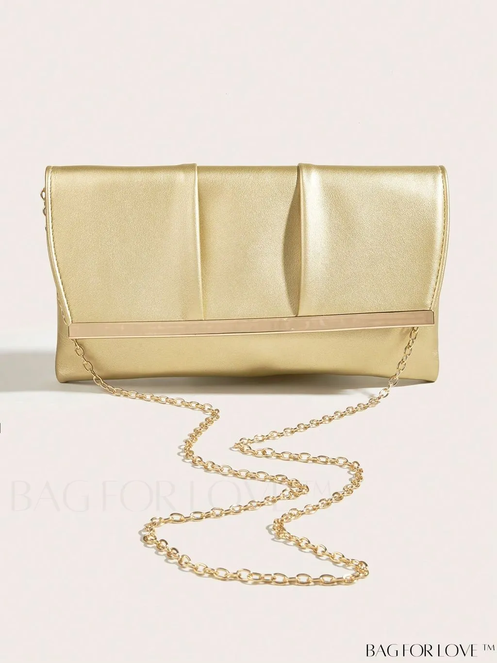 BagForLove - Ruched Detail Metal Envelope Bag for Elegant Home Decor