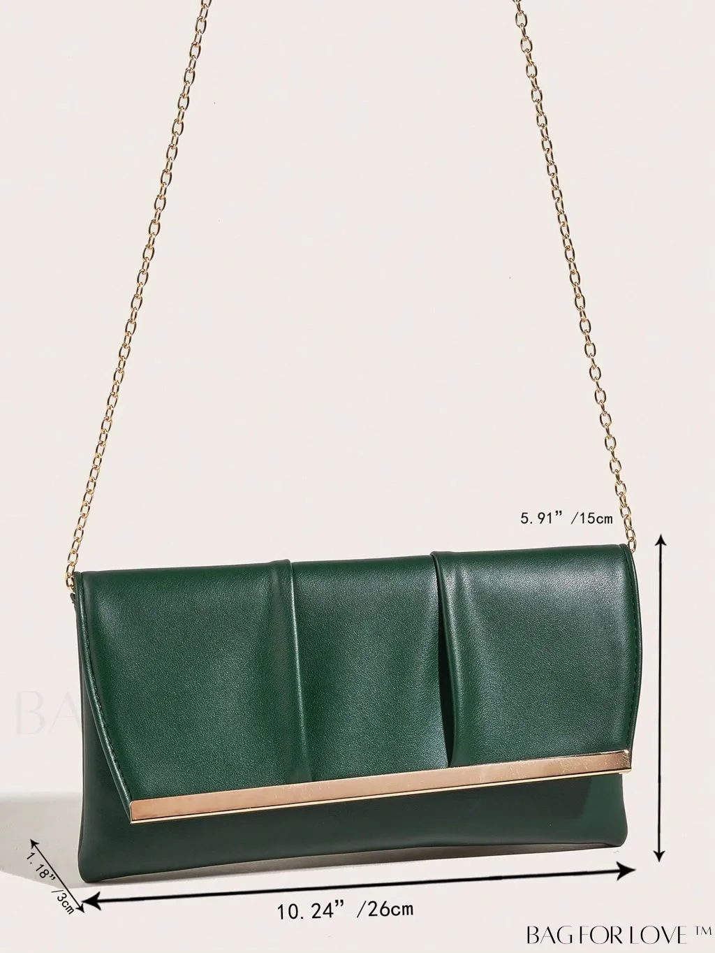 BagForLove - Ruched Detail Metal Envelope Bag for Elegant Home Decor