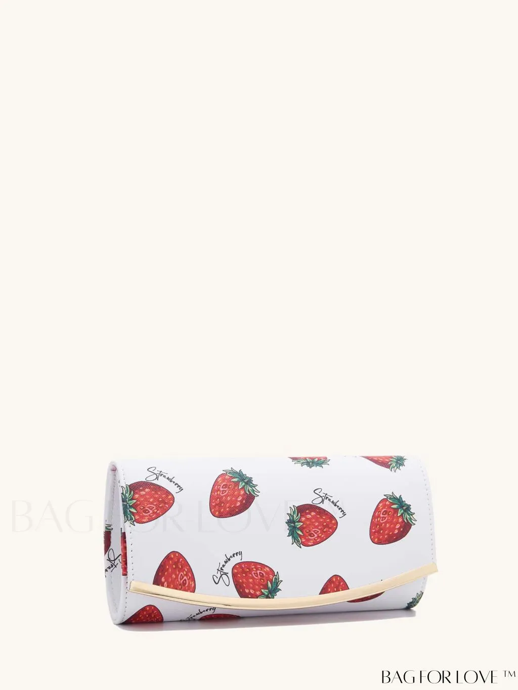 BagForLove - Strawberry Flap Clutch Purse: Chic Design with Chain Strap