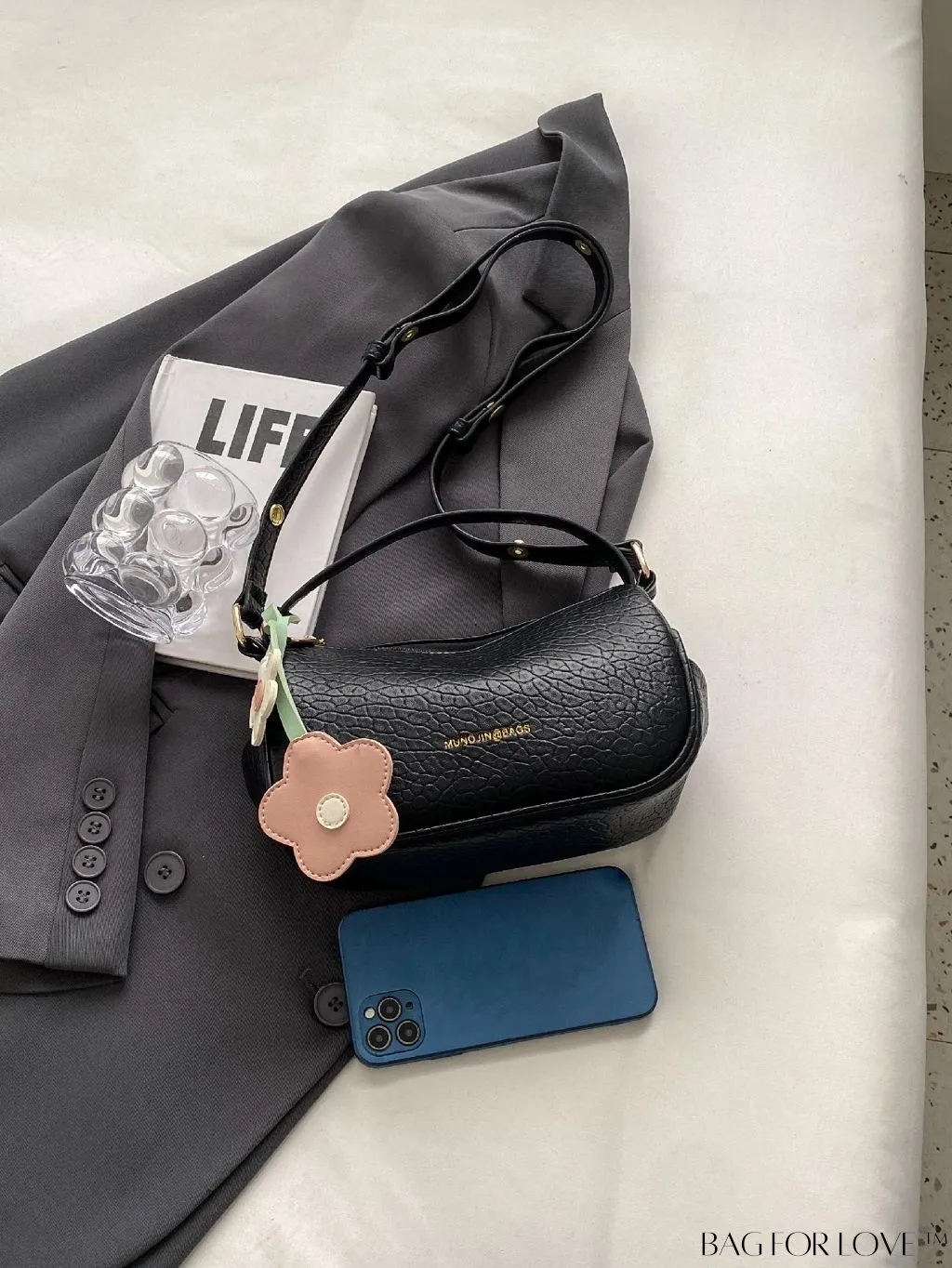 BagForLove - Stylish Alphabet Print Handbag With Pendant - Latest Fashion Arrival