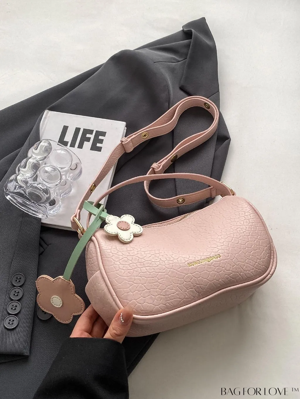 BagForLove - Stylish Alphabet Print Handbag With Pendant - Latest Fashion Arrival