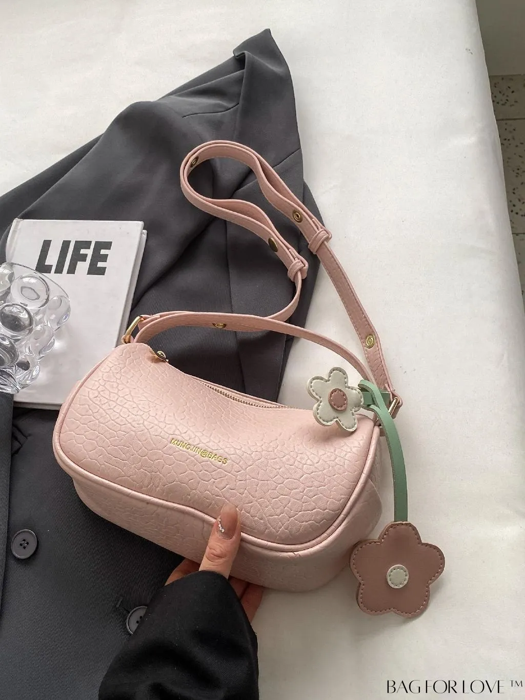 BagForLove - Stylish Alphabet Print Handbag With Pendant - Latest Fashion Arrival