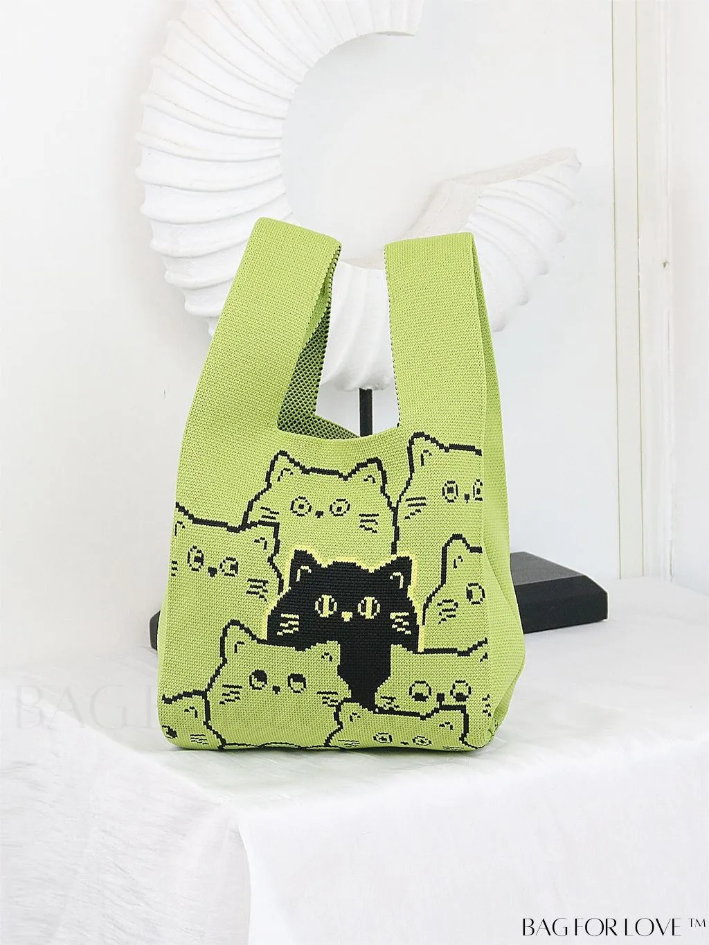BagForLove - Stylish Color-Blocked Crocheted Tote Bag with Flower Pattern, Perfect for Vacation