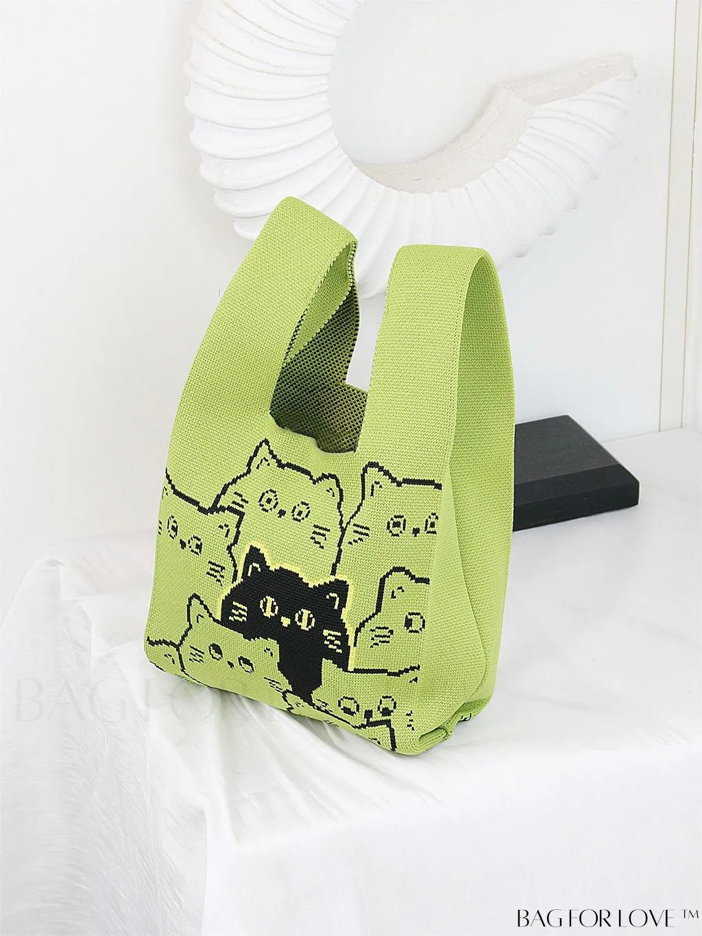BagForLove - Stylish Color-Blocked Crocheted Tote Bag with Flower Pattern, Perfect for Vacation