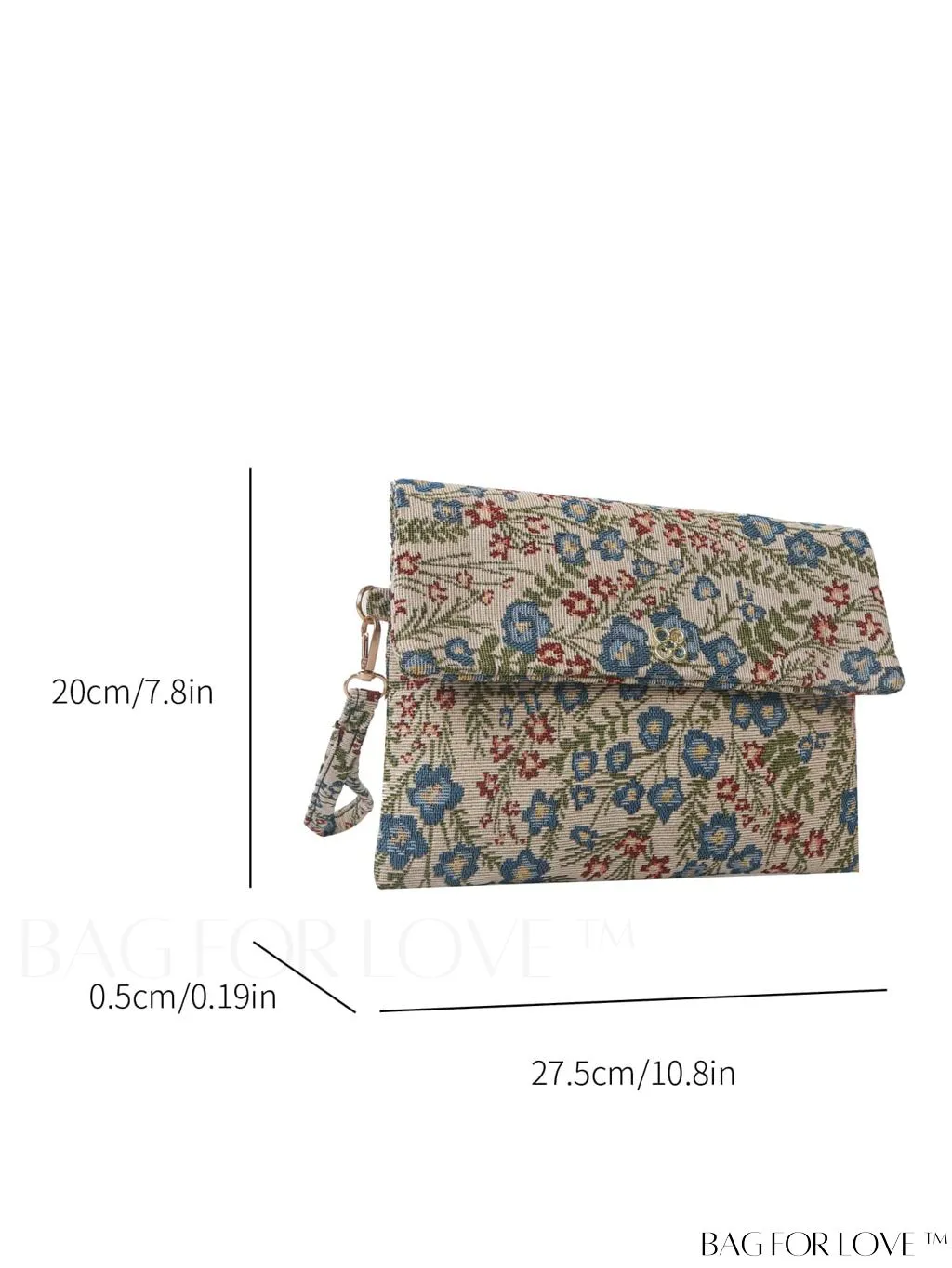 BagForLove - Stylish Floral Embroidered Clutch with Handle - Versatile and Fashionable for Women