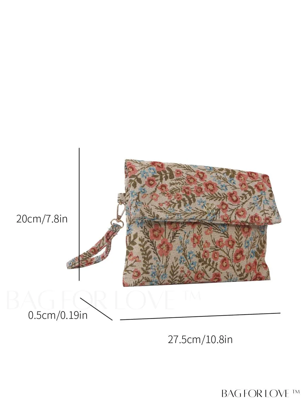 BagForLove - Stylish Floral Embroidered Clutch with Handle - Versatile and Fashionable for Women