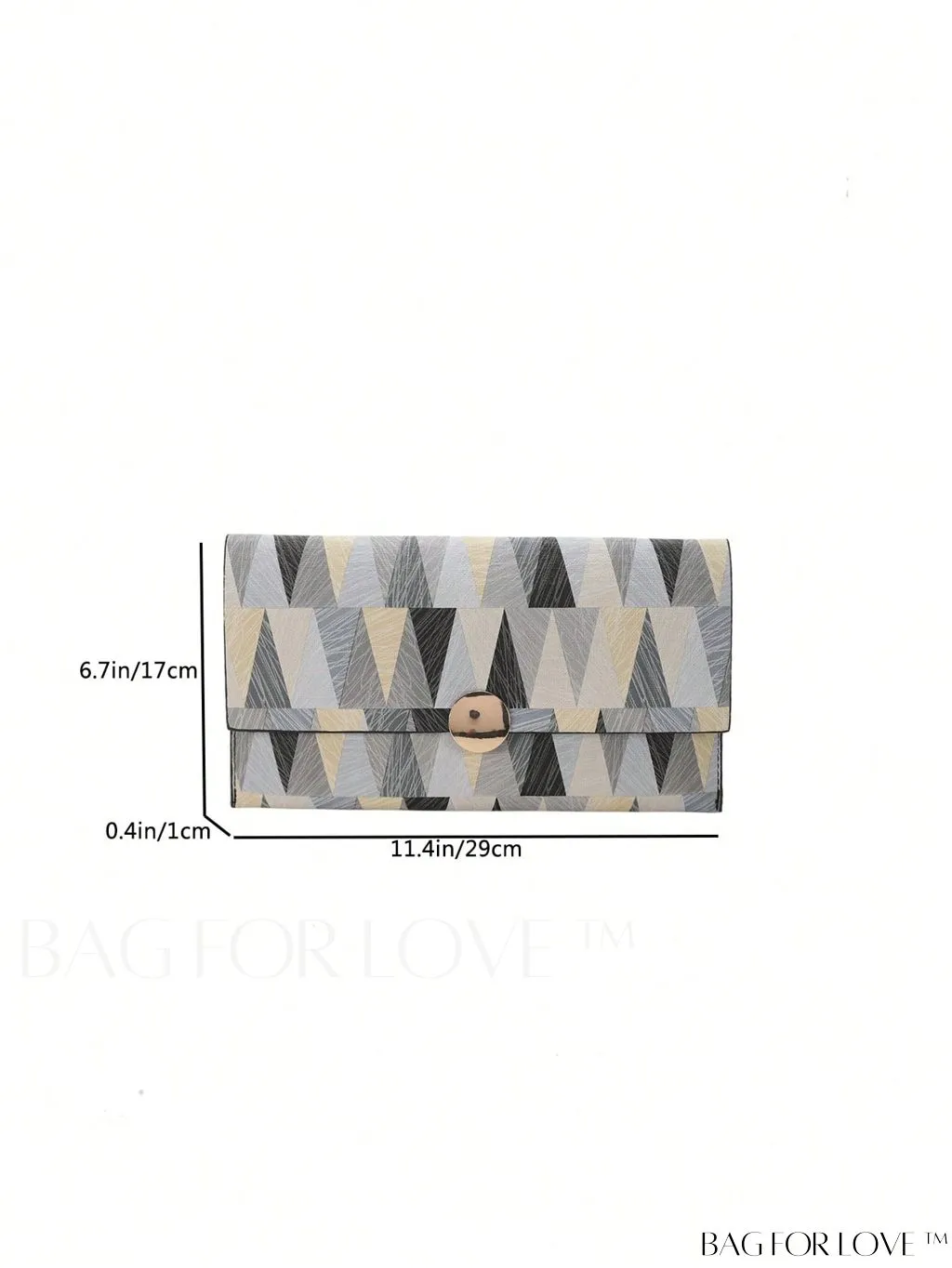 BagForLove - Stylish Metal-Decorated Geometric Envelope Clutch Bag for Everyday Use